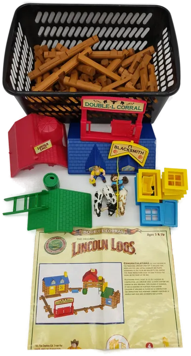 Hasbro Original LINCOLN LOGS Double-L Corral inkl. Anleitung  - Bild 2