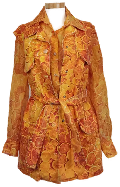 Roberto Cavalli Damen Set(Bluse+Weste+Gürtel) orange Gr. M - Bild 1