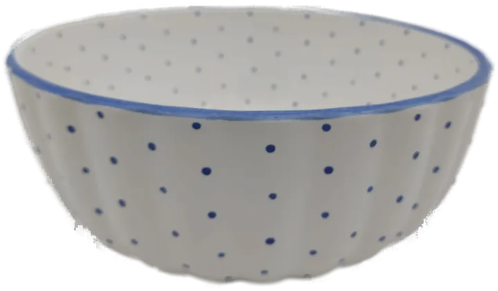 Gmundner Keramik Schüssel blaue Tupfen Durchmesser: 24 cm - Bild 1