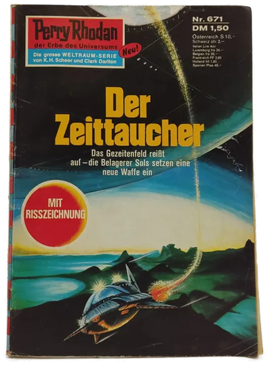  Romanheft Perry Rhodan Der Zeittaucher Erstauflage Nr.671 - Bild 1