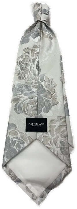 Maserhand - The Dress Code - Krawatte mit Einstecktuch - weiss-grau-blau - Bild 2