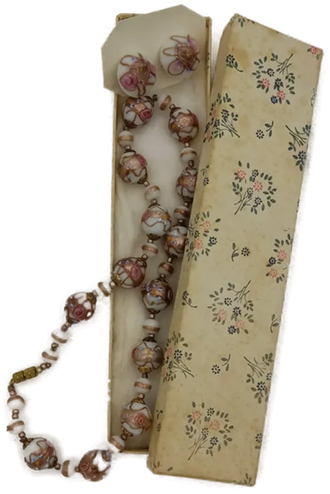 Porzellan Schmuckset mit Blumenmuster Handgefertigt 43cm - Bild 2