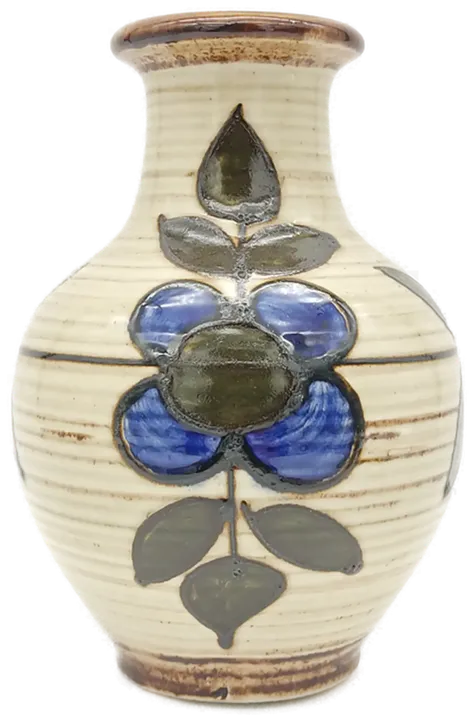 Keramik Krug/ Vase mit Blumenmotiv braun  - Bild 2