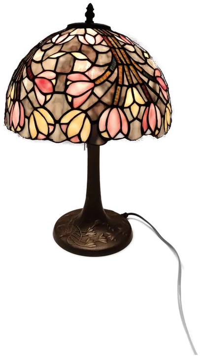 Tiffany Tischlampe mit Glasschirm  - Bild 1