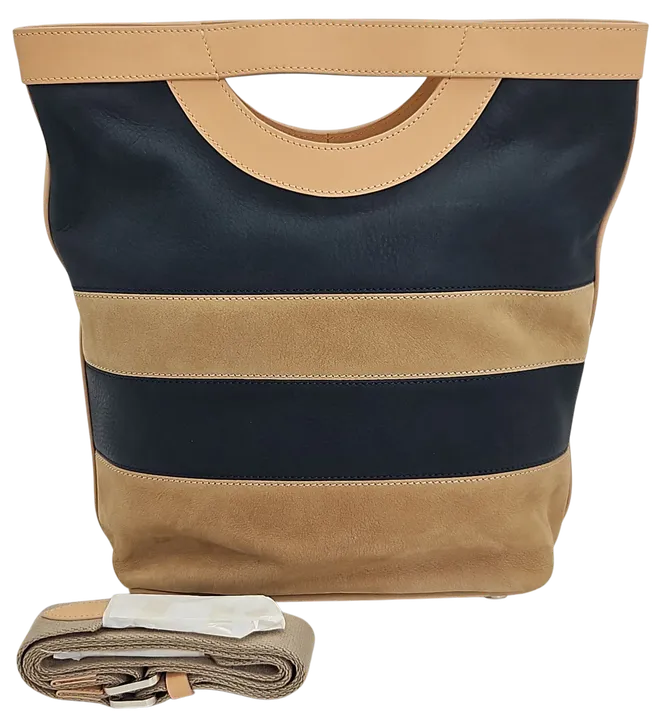 Max V. Koenig Damen Handtasche, marine/beige - mittel - Bild 1