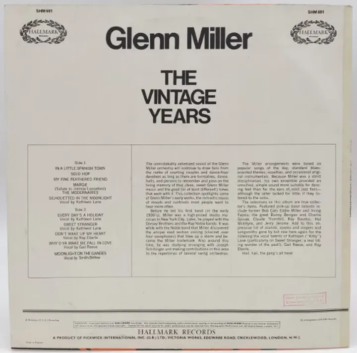 Vinyl LP - Glenn Miller - The Vintage Years  - Bild 2