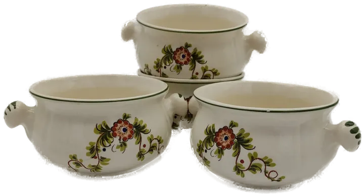 Vintage Suppenschüssel 4 Stück mit Blumendekor - Bild 3
