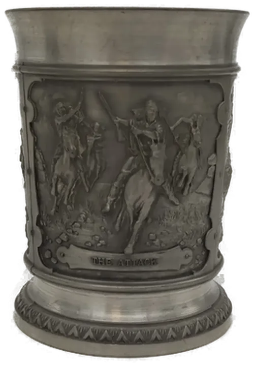 Zinnbecher Set mit Relief, 4 Stück, ca. 9–10 cm - Bild 5