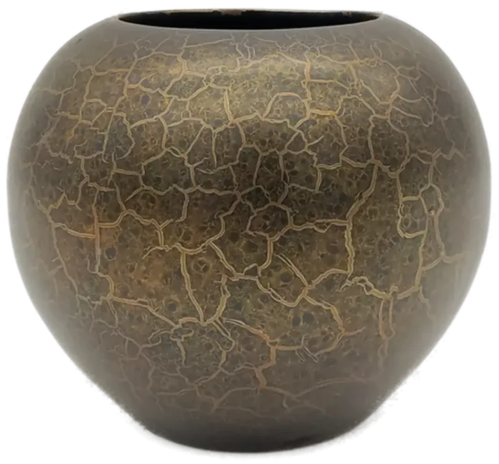 bauchige Vase braun/ goldig  - Bild 4