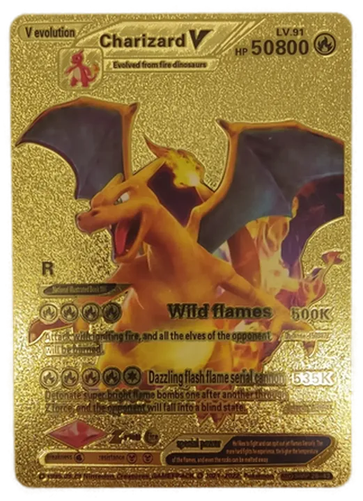 Pokémon Sammelkarte Goldfolie V evolution Charizard V - Bild 1