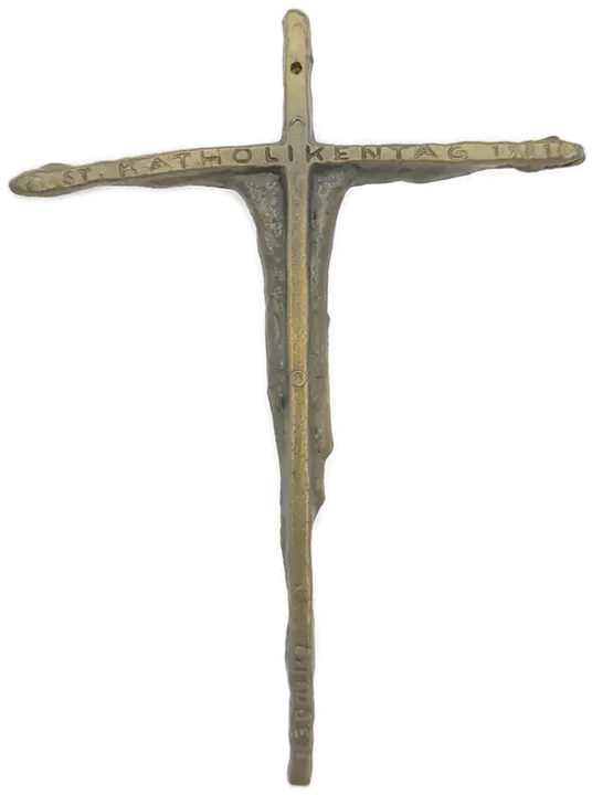 E. Huber Jesus am Kreuz aus Messing - 15cm - Bild 2