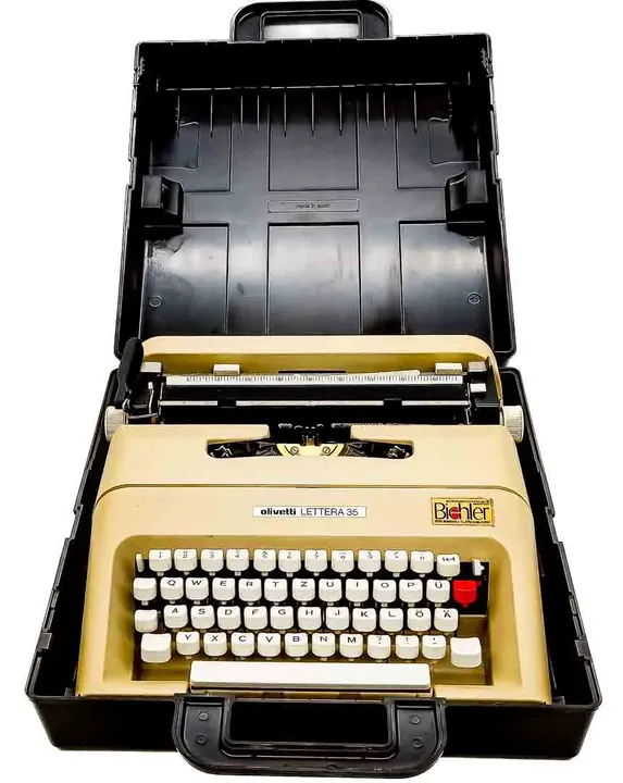 Olivetti Lettera 35 Schreibmaschine im Hartplastikkoffer - Bild 1