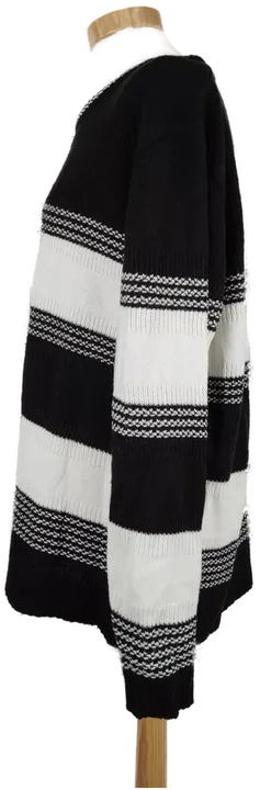 Pullover 'Via Cortesa', langarm mit Rundhalsausschnitt, gestrickt, schwarz/weiß, Größe 48 - Bild 2