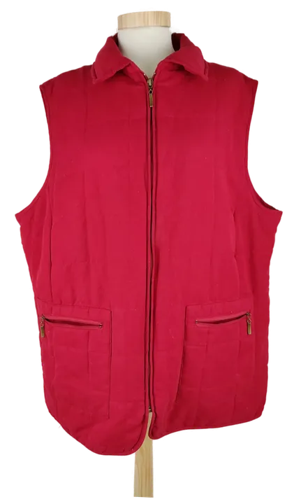 Gilet 'CANDA' ärmellos mit Kragen, weinrot mit Zipp und Taschen, Größe 50 - Bild 1