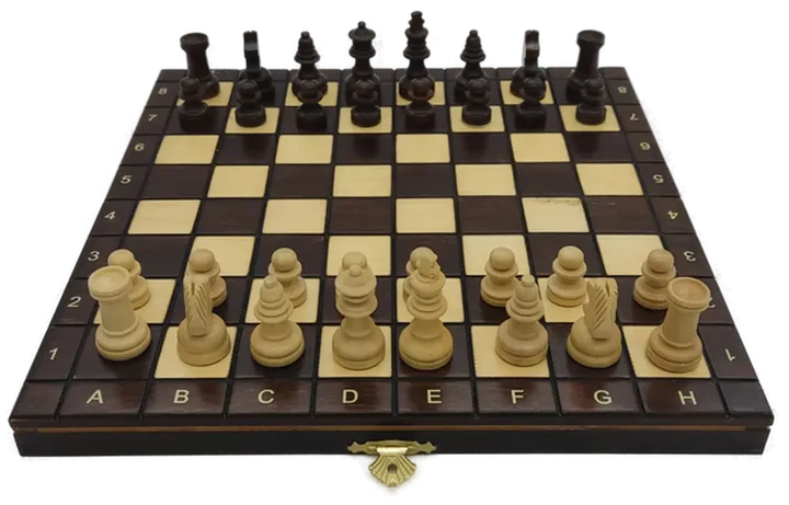  Schachspiel aus Holz klappbar mit Figuren - Bild 2