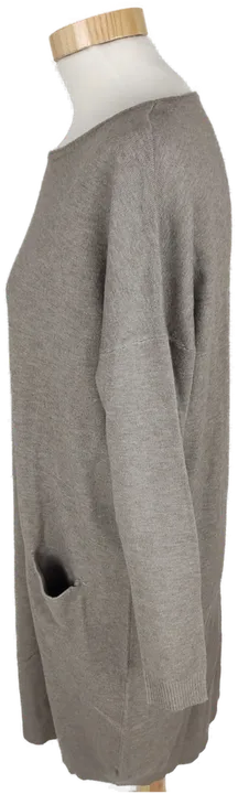 Strickkleid langarm mit Rundhalsausschnitt, braun mit Taschen, Größe 38 (geschätzt) - Bild 3