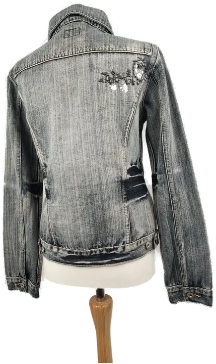 Colours of the World Damen Jeansjacke grau mit Stickerei - M/38 - Bild 2