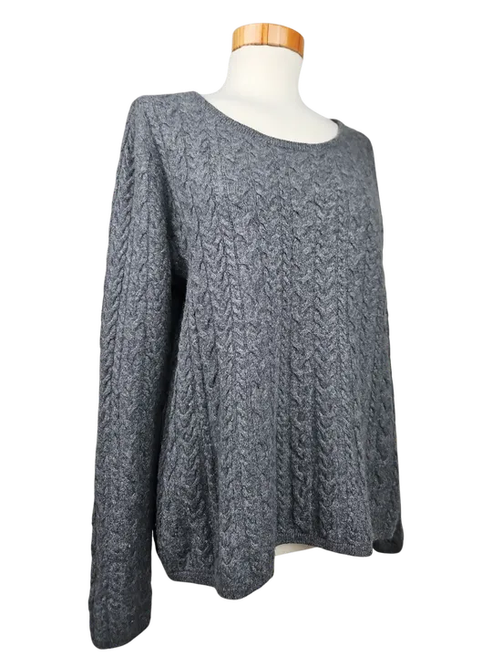Garnet Hill Damen Pullover (Kaschmir), grau - Gr. M - Bild 2
