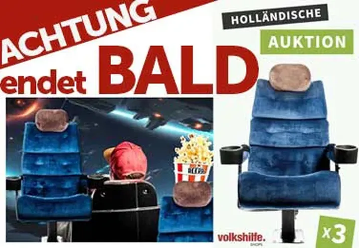 3 Kinosessel – Blau mit Charm und Charakter – Dekorative Raritäten für dein Zuhause Original aus dem Plus City Megaplex Kino! - Bild 2