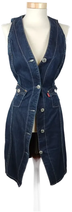 Levi's Type1 Jeanskleid Ärmellos mit passender Denim Truckerjacke dunkelblau - XS/34 - Bild 6