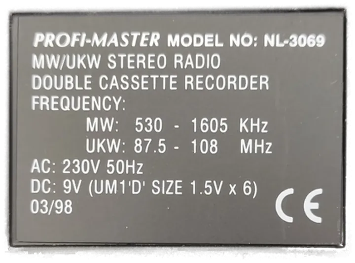 Profi-Master Radiorecorder NL-3069 neuwertig - Bild 5