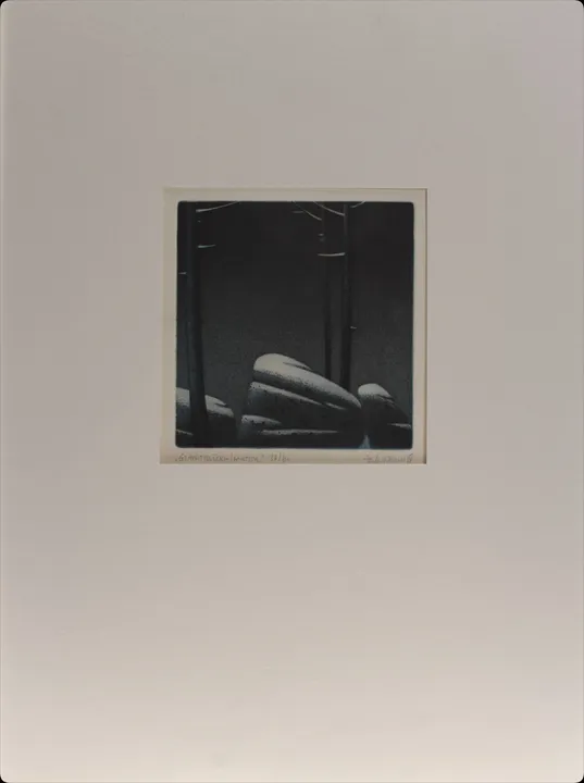 Signierter Kunstdruck „Granitblock/Winter“ – F. G. Illies – Limitierte Auflage 31/60 - Bild 1