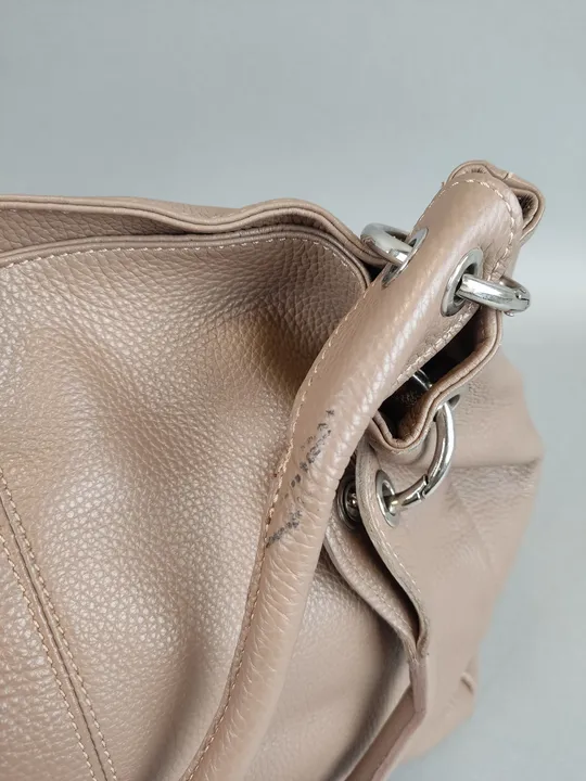 Handtasche aus Leder - taupe - Bild 9