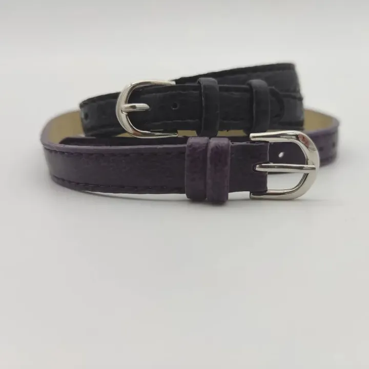 2 Armbänder Lederimitat violett, schwarz - Bild 1