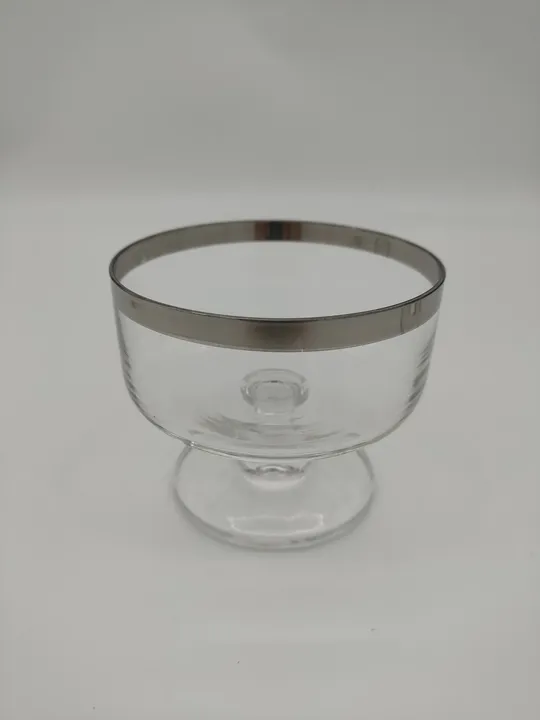 4 Glasschalen mit Silberrand D/9,5 cm - Bild 3