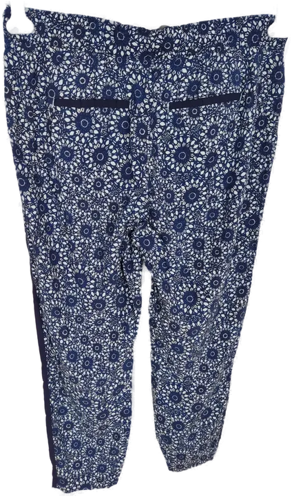 Hose, lang mit Gummizugbund, blau/weiß gemustert, Größe XL - Bild 4