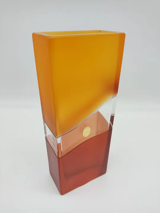 Lead Crystal Tischvase in orange - Bild 1