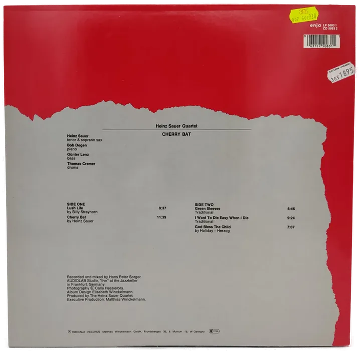 Heinz Sauer Quartet – Cherry Bat Vinyl, LP - Bild 2