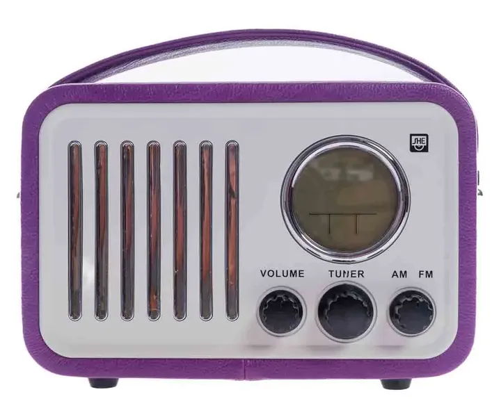 SHE Portable Retro Radio Modell PR-202V – AM/FM – Lila - Bild 1