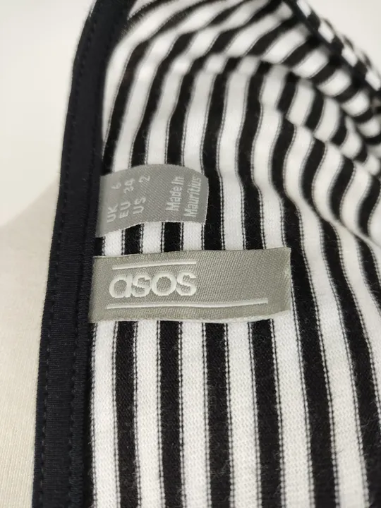 ASOS Design schwarz weiß gestreiftes Damenkleid Gr EU 34 - Bild 6