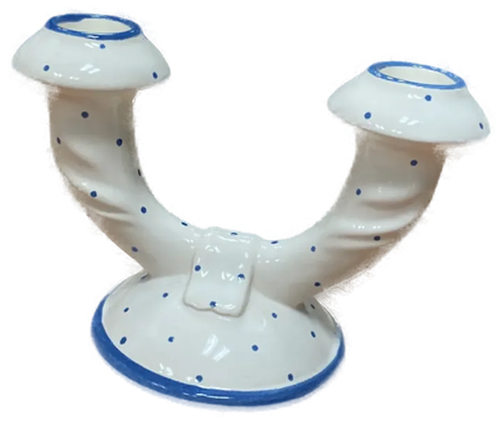 Gmundner Keramik - Kerzenständer - Blau gepunktet - Bild 4