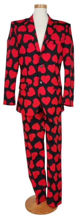 OPPOSUITS King of Hearts Herren Anzug, rot/schwarz - Gr. M  - Bild 1