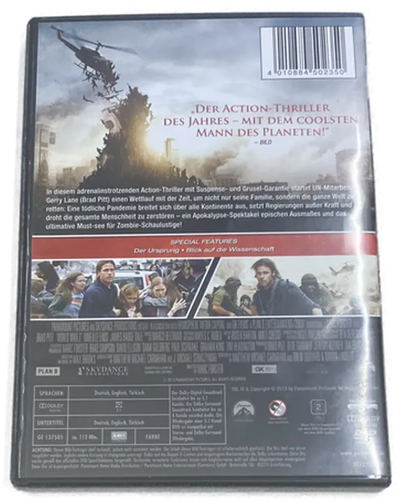 World Z War - Brad Pitt - DVD - Bild 2
