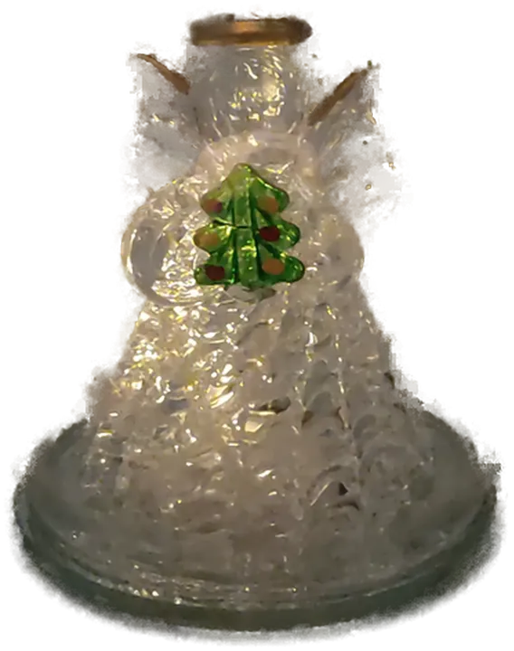 LED - Christbaumkugel - beleuchteter Engel mit Christbaum (Farblos) - Bild 4