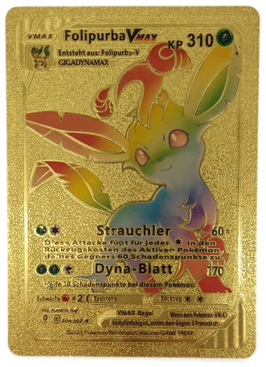 Pokémon Sammelkarte Goldfolie Vmax Folipurba Vmax - Bild 1