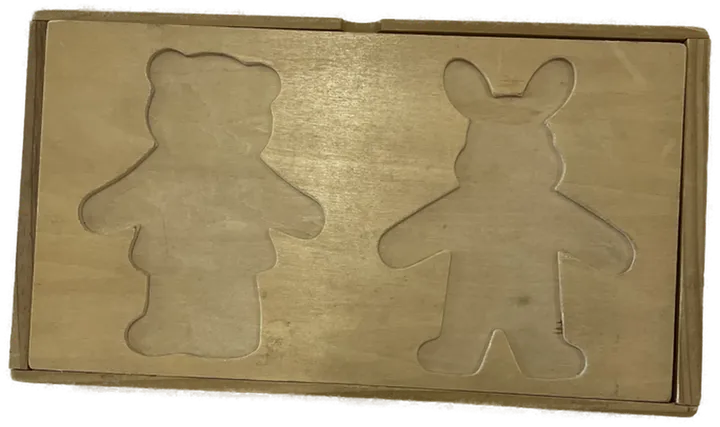 Ankleide Puzzle Bär und Hase aus Holz - ab 3 Jahren - Bild 1