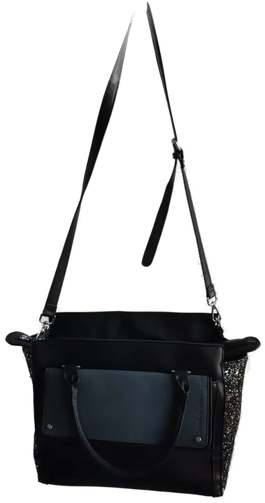 Damen Handtasche - schwarz mit Glitzer an den Seiten - Bild 4