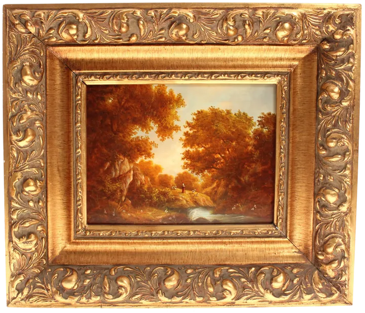 Gemälde – Schäferin in herbstlicher Landschaft - Bild 1