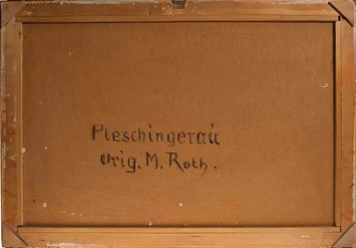 Bild M. Roth Landschaftsgemälde im Goldrahmen, 20. Jh. Pleschingerau - Bild 2
