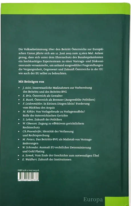 25 Jahre EU-Volksabstimmung - Thomas Jaeger (Hg.) - Bild 2