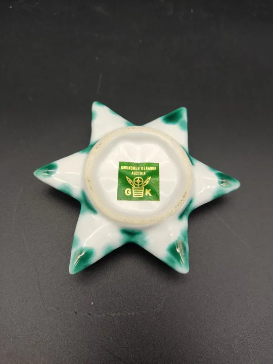 Gmundner Keramik Kerzenständer in Sternform grüngeflammt (B=7cm) - Bild 2