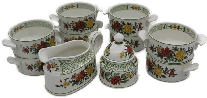 Villeroy & Boc Set Summerday • 10-tlg. bestehend aus 8 Suppentassen - 1 Sauciere - 1 Zuckerdose - Bild 1