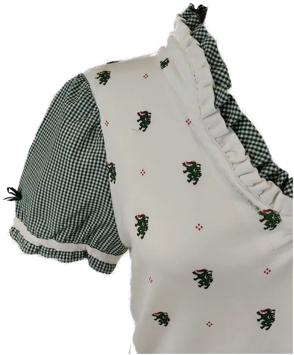 Damen Trachten T-Shirt, kurzarm, grün-weiß, mit Steiermark Wappen, Gr. M - Bild 3