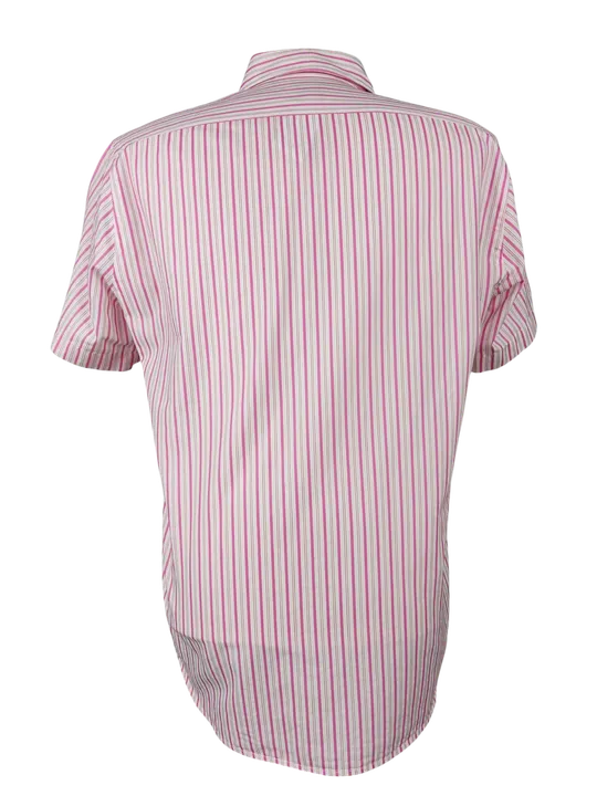 Hugo Boss Herren Kurzarmhemd, weiß/rosa - Gr. L - Bild 2