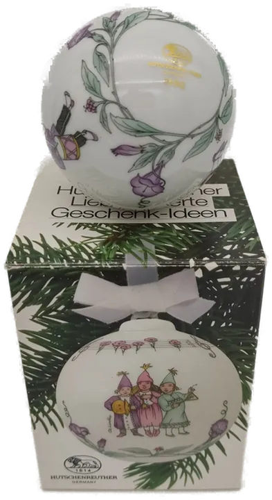 Hutschenreuther Weihnachtskugel 1990 aus Porzellan mit Originalverpackung,  - Bild 2