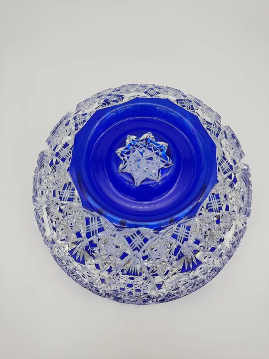 Dekorative Bleikristallschüssel  in blau - Bild 4